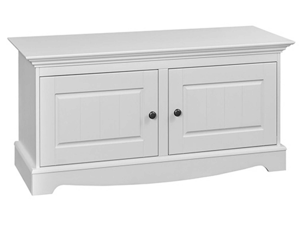 Drewniana biała szafka na buty NISAN