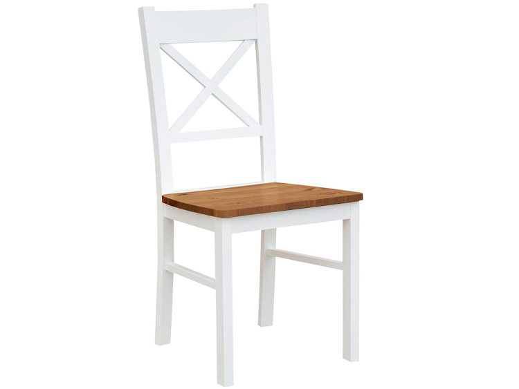 Klasyczne krzesło drewniane biały dąb NISAN 3