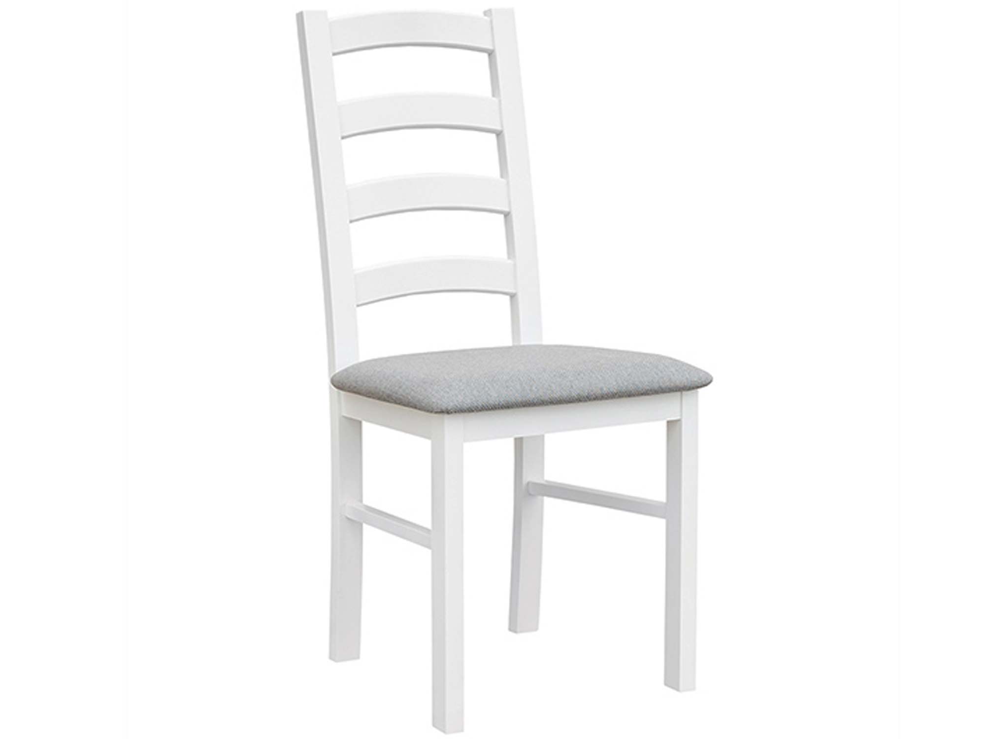 Solidne krzesło drewniane białe tapicerowane NISAN
