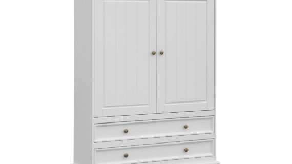 Biała komoda drewniana bieliźniarka NISAN