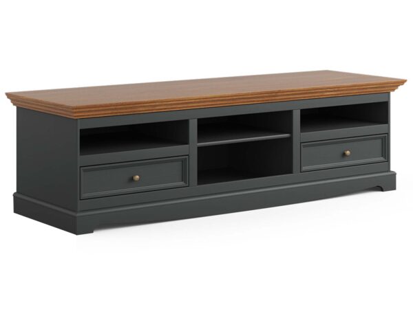 Duża szafka RTV z drewna grafit dąb NISAN