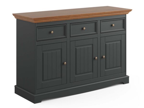 Komoda drewniana klasyczna grafit dąb NISAN