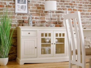 miniaturka Biała komoda z przeszkleniami NISAN