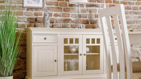 miniaturka Biała komoda z przeszkleniami NISAN