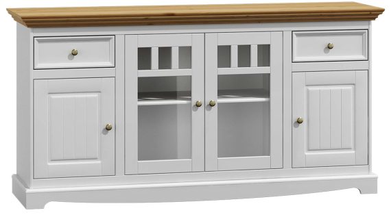 miniaturka Biała komoda z przeszkleniami NISAN