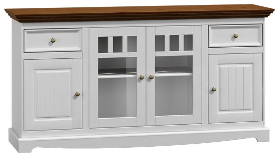 miniaturka Biała komoda z przeszkleniami NISAN