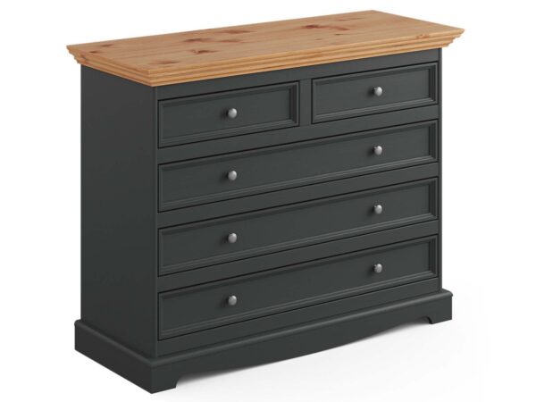 Komoda z szufladami grafit sosna NISAN