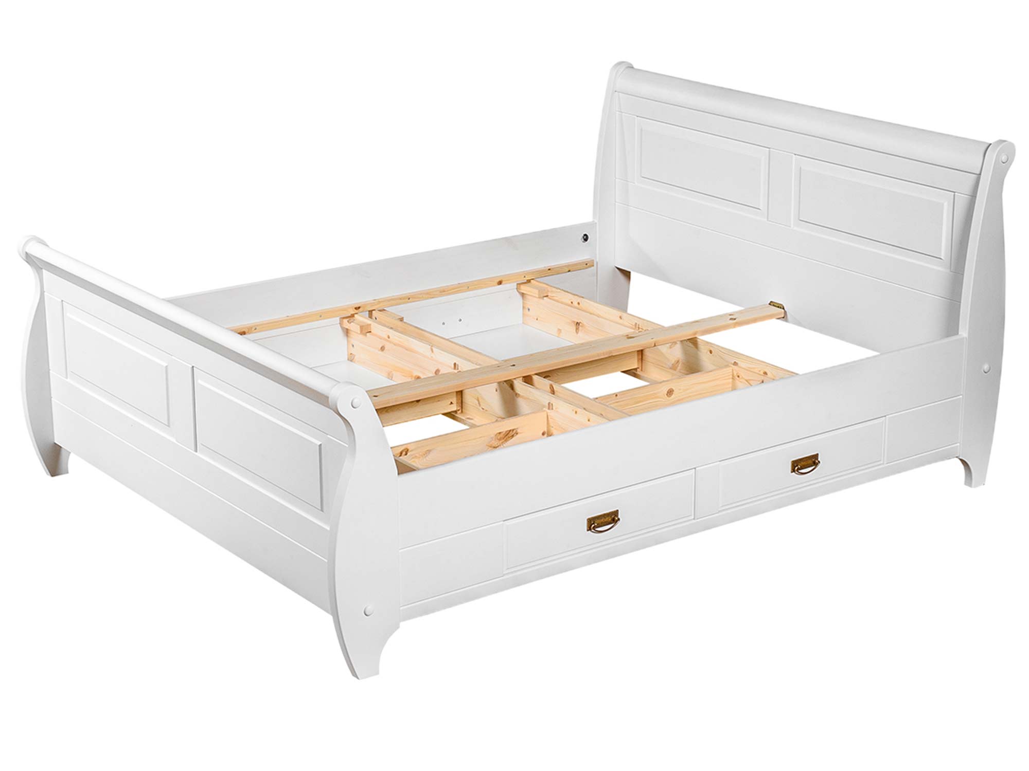 Drewniane łóżko białe ikonka SENA