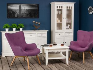 miniaturka Biała ława drewniana do salonu NISAN