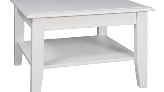 Biała ława drewniana do salonu NISAN