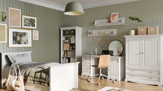 miniaturka Biała komoda drewniana bieliźniarka NISAN