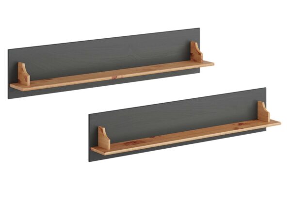 Dwie drewniane półki grafit NISAN