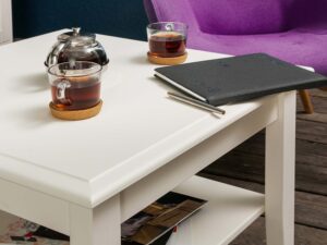 miniaturka Biała ława drewniana do salonu NISAN