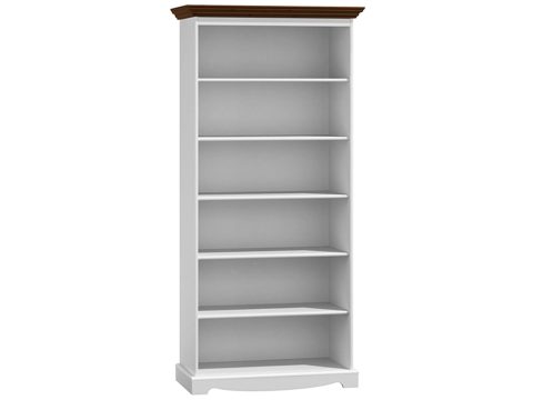 Regał biblioteczka drewniana biały orzech NISAN