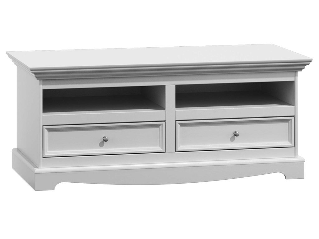 Drewniana szafka RTV biała NISAN