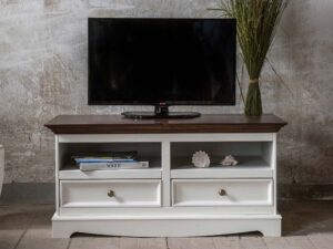 miniaturka Drewniana szafka RTV biała NISAN