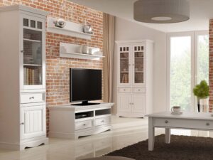 miniaturka Biała ława drewniana do salonu NISAN