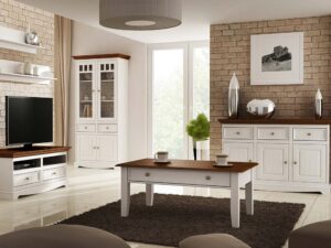 miniaturka Biała ława drewniana do salonu NISAN