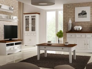 miniaturka Biała ława drewniana do salonu NISAN