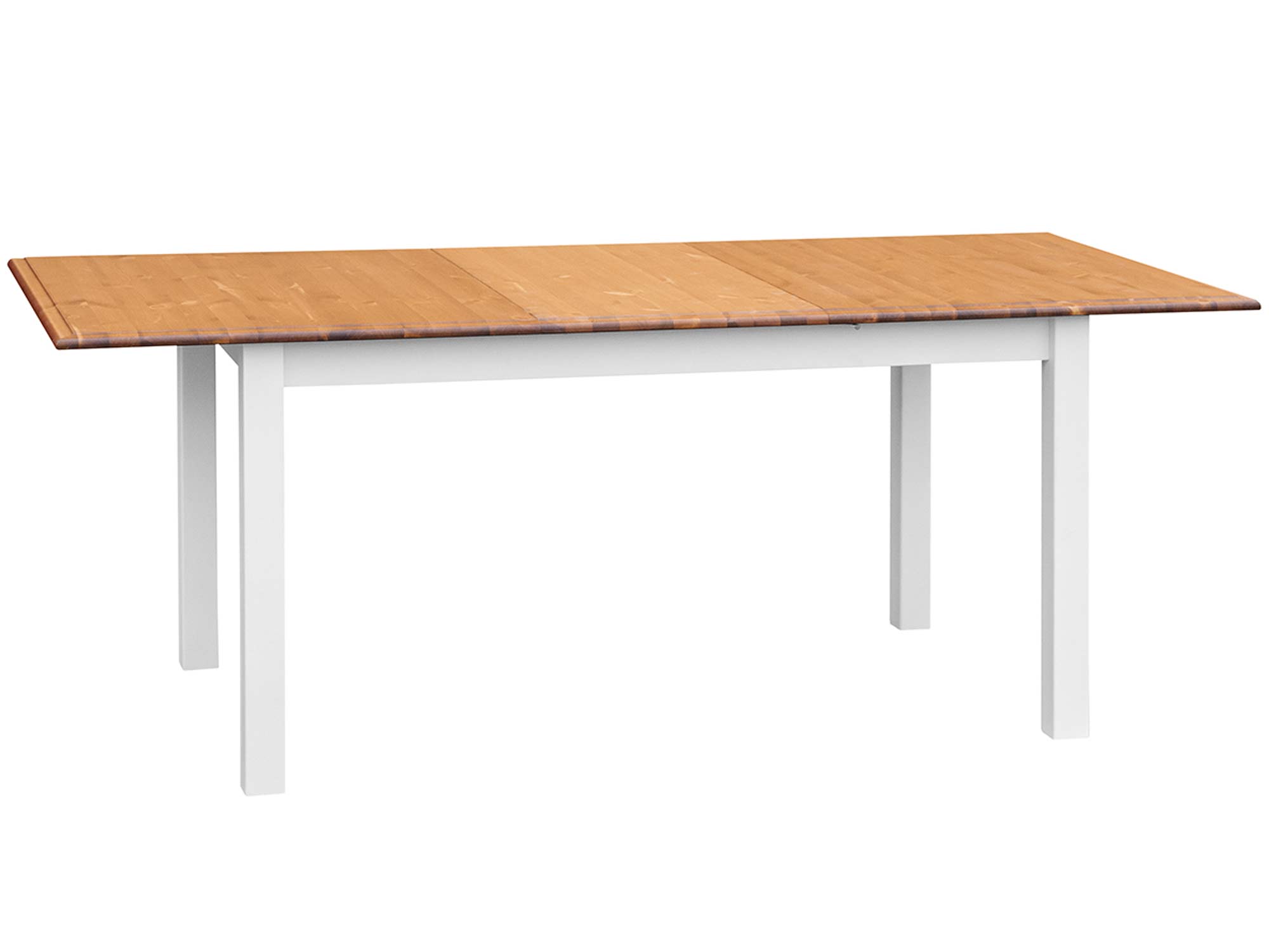 Solidny stół drewniany rozkładany biały dąb rozłożony NISAN