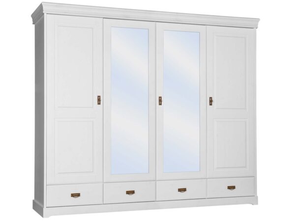 Duża szafa czterodrzwiowa biały SENA