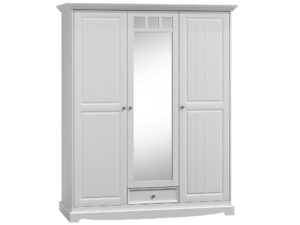 Biała szafa z lustrem drewniana NISAN