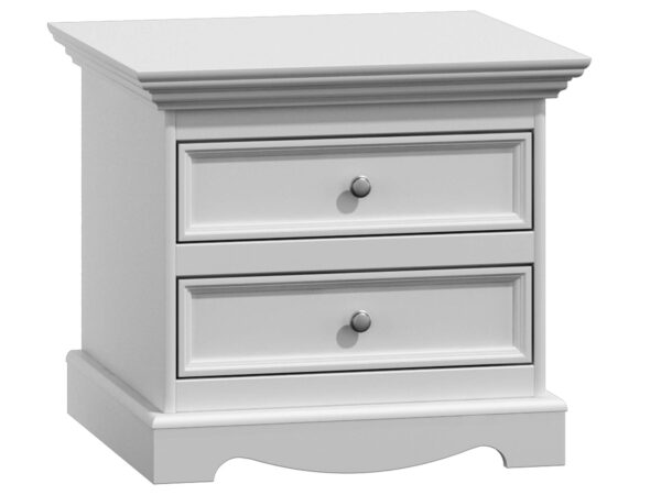 Szafka nocna z litego drewna biała NISAN