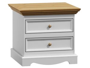 Biała szafka nocna z litego drewna NISAN