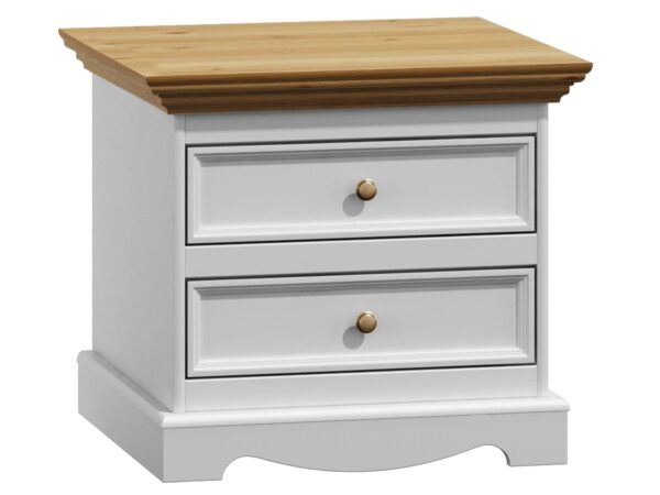 Szafka nocna z litego drewna biały dąb NISAN