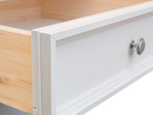 miniaturka Biała szafka nocna z litego drewna NISAN