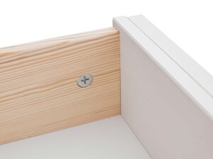 miniaturka Biała szafka nocna z litego drewna NISAN