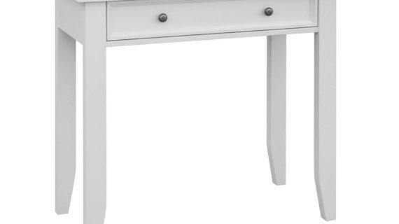 Biała toaletka z litego drewna NISAN