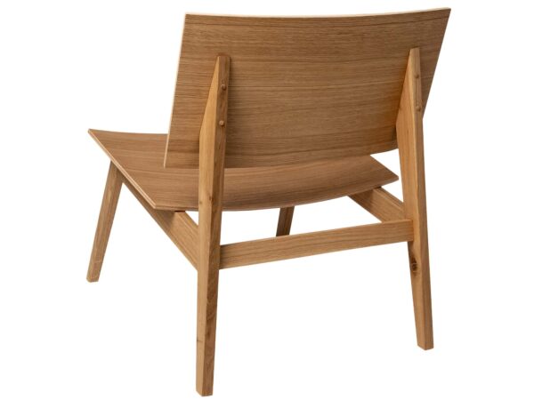 Krzesło wypoczynkowe dębowe z drewnianą podpórką pod plecy