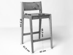 miniaturka Stołek Barowy Drewniany Hoker Kordian