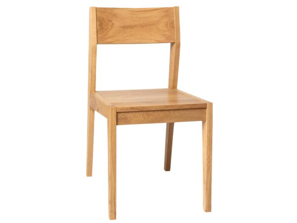 Naturalne krzesło z dębu w prostej, eleganckiej formie