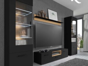 miniaturka Czarna Witryna Przeszklona Mat NIMET