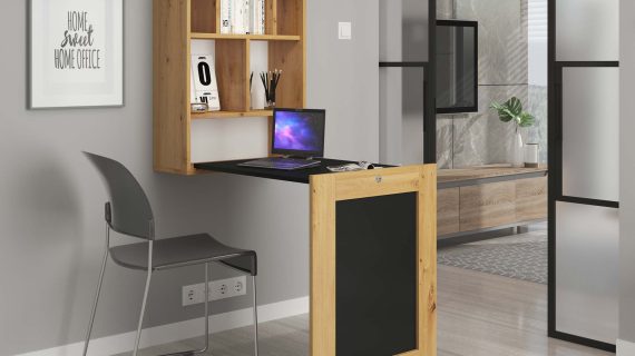 miniaturka Rozkładane biurko Wiszące z półkami SARI