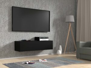 miniaturka Matowa szafka RTV wisząca czarna 120 AMIRA