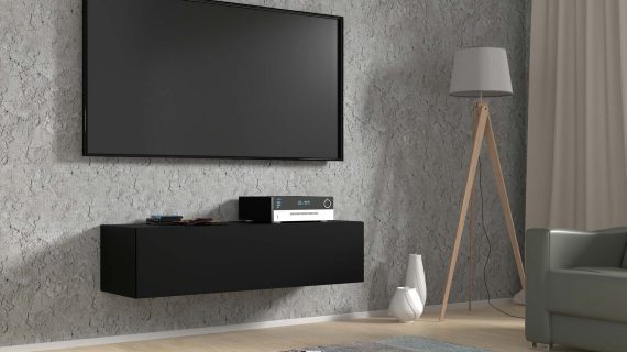 miniaturka Matowa szafka RTV wisząca czarna 120 AMIRA