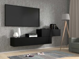 miniaturka Industrialna szafka RTV czarna 160 AMIRA