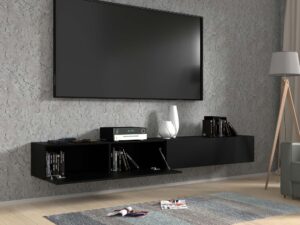 miniaturka Matowa szafka RTV wisząca czarna 120 AMIRA