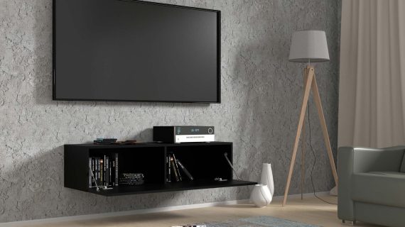 miniaturka Matowa szafka RTV wisząca czarna 120 AMIRA