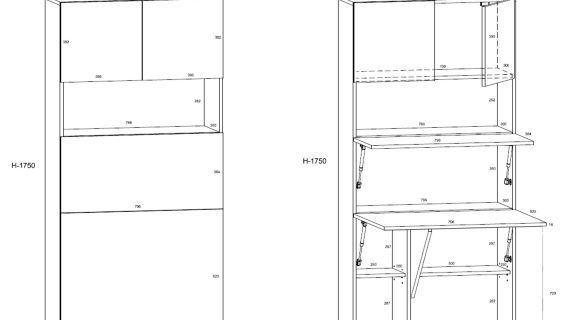 miniaturka Regał biurko rozkładane CHAN