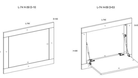 miniaturka Wiszące biurko na laptopa SIMS