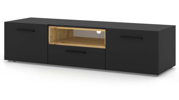 Czarna Szafka Stolik RTV 150cm NIMET