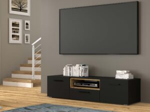 miniaturka Czarna Szafka Stolik RTV 150cm NIMET