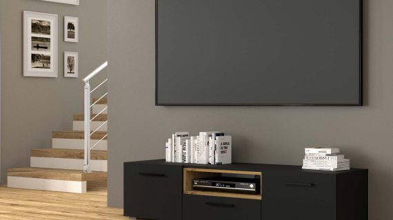 miniaturka Czarna Szafka Stolik RTV 150cm NIMET