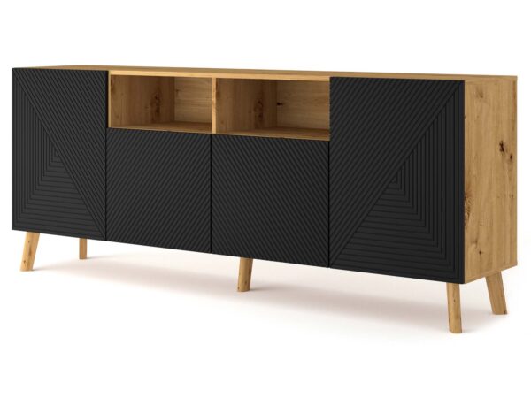 Komoda loftowa z dekoracyjnym wykończeniem