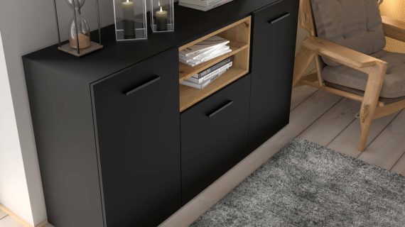 miniaturka Nowoczesna Komoda Czarny Mat NIMET