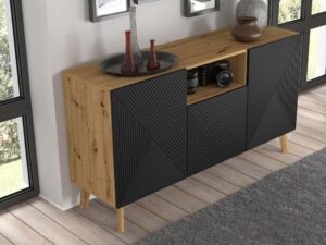 miniaturka Nowoczesna Czarna komoda dąb artisan IZMIR